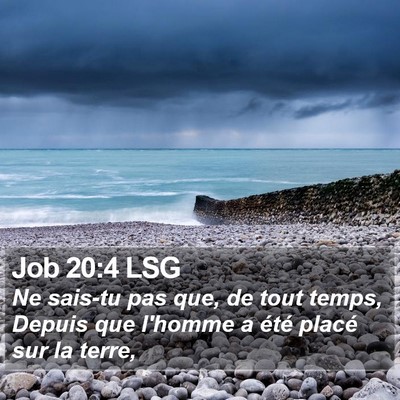 Job 20:4 LSG Bible Verse Image