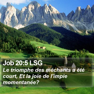 Job 20:5 LSG Bible Verse Image