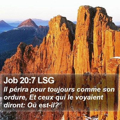 Job 20:7 LSG Bible Verse Image