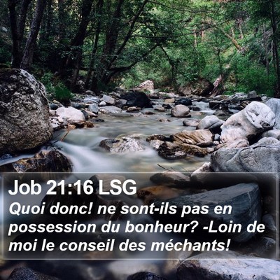 Job 21:16 LSG Bible Verse Image