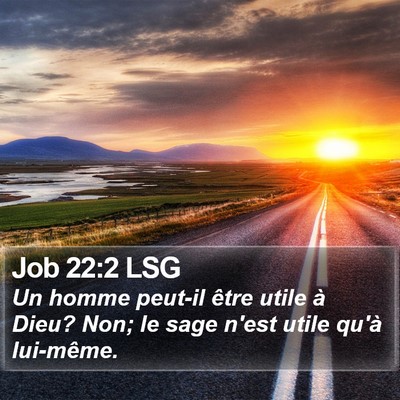 Job 22:2 LSG Bible Verse Image