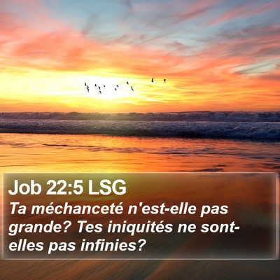 Job 22:5 LSG Bible Verse Image