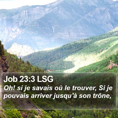 Job 23:3 LSG Bible Verse Image