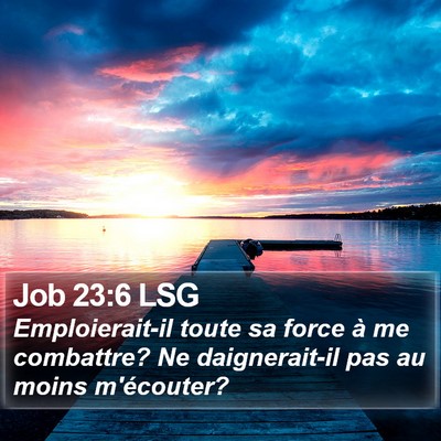 Job 23:6 LSG Bible Verse Image