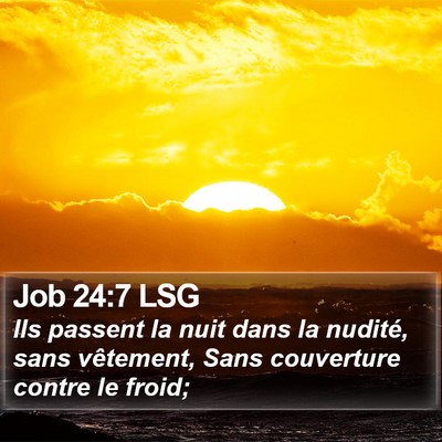 Job 24:7 LSG Bible Verse Image