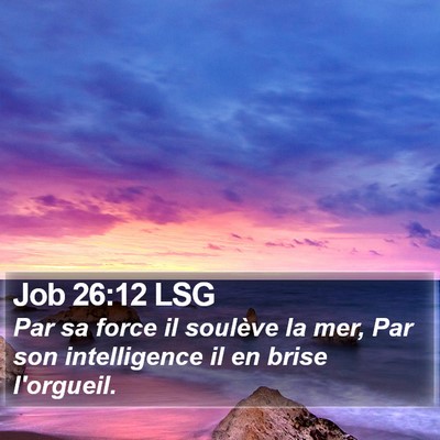 Job 26:12 LSG Bible Verse Image
