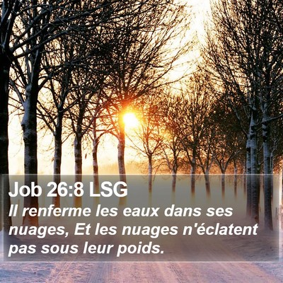 Job 26:8 LSG Bible Verse Image