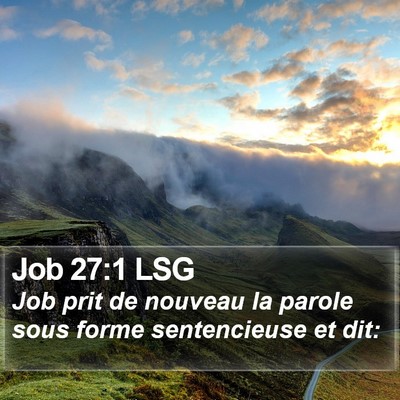 Job 27:1 LSG Bible Verse Image
