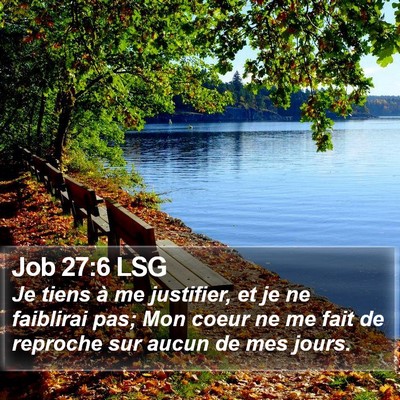 Job 27:6 LSG Bible Verse Image
