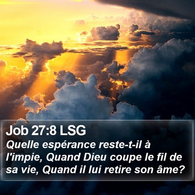 Job 27:8 LSG Bible Verse Image