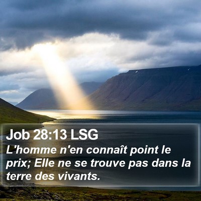 Job 28:13 LSG Bible Verse Image