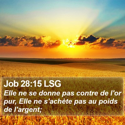 Job 28:15 LSG Bible Verse Image