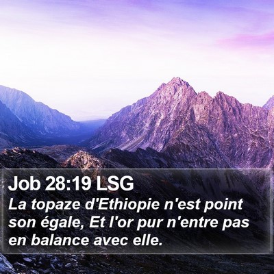 Job 28:19 LSG Bible Verse Image