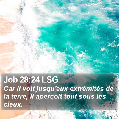 Job 28:24 LSG Bible Verse Image