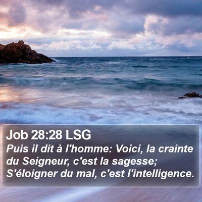 Job 28:28 LSG Bible Verse Image