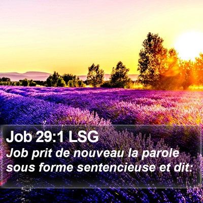 Job 29:1 LSG Bible Verse Image