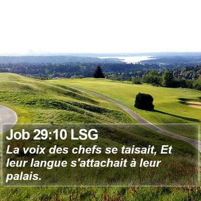 Job 29:10 LSG Bible Verse Image