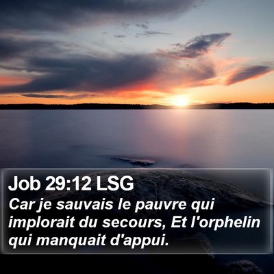 Job 29:12 LSG Bible Verse Image