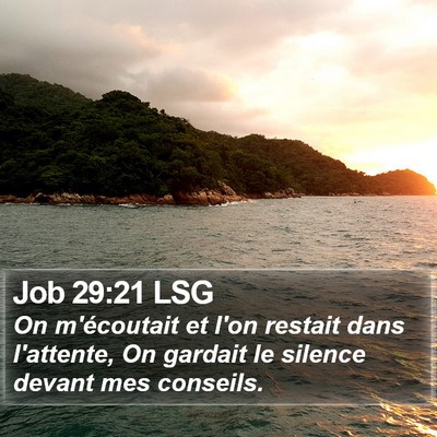 Job 29:21 LSG Bible Verse Image
