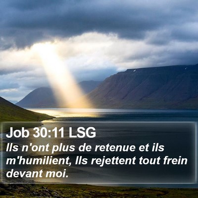 Job 30:11 LSG Bible Verse Image