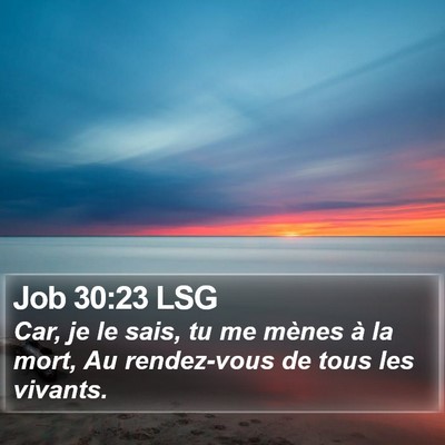 Job 30:23 LSG Bible Verse Image
