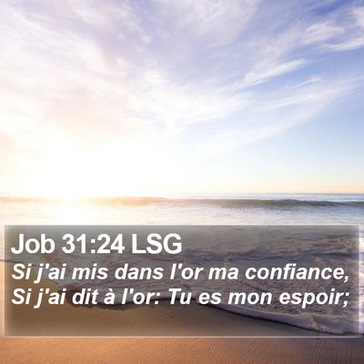 Job 31:24 LSG Bible Verse Image
