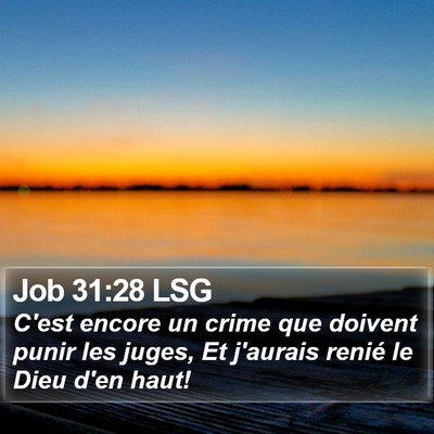 Job 31:28 LSG Bible Verse Image