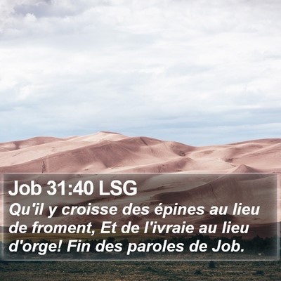Job 31:40 LSG Bible Verse Image