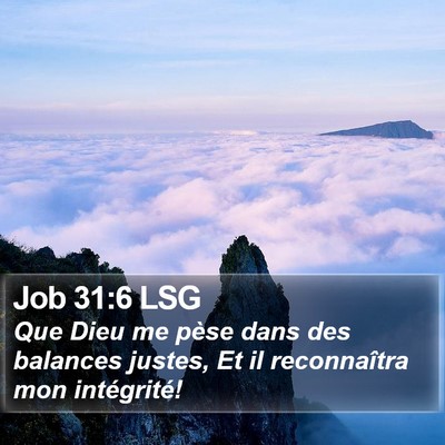 Job 31:6 LSG Bible Verse Image