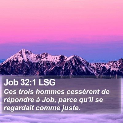 Job 32:1 LSG Bible Verse Image