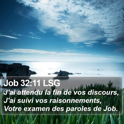 Job 32:11 LSG Bible Verse Image