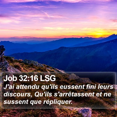 Job 32:16 LSG Bible Verse Image