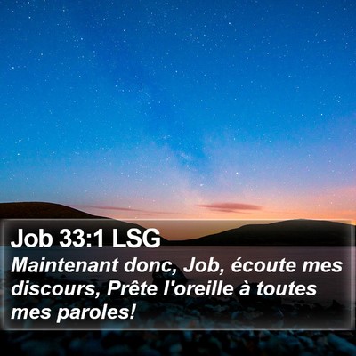 Job 33:1 LSG Bible Verse Image