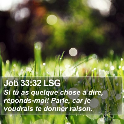 Job 33:32 LSG Bible Verse Image