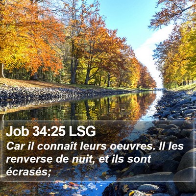 Job 34:25 LSG Bible Verse Image