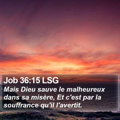Job 36:15 LSG Bible Verse Image