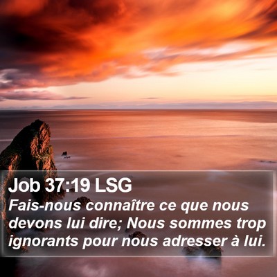 Job 37:19 LSG Bible Verse Image