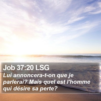 Job 37:20 LSG Bible Verse Image