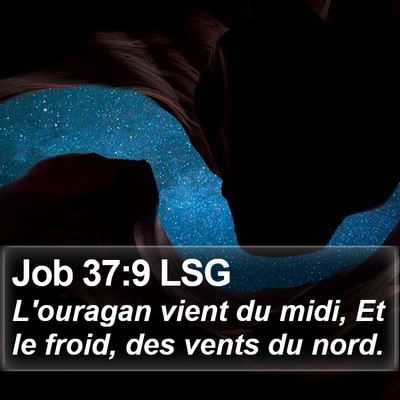 Job 37:9 LSG Bible Verse Image