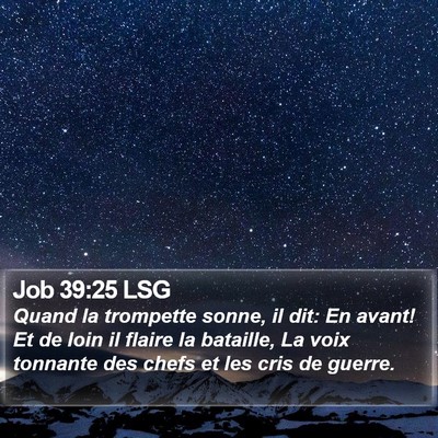 Job 39:25 LSG Bible Verse Image