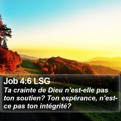 Job 4:6 LSG Bible Verse Image