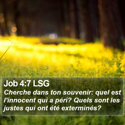 Job 4:7 LSG Bible Verse Image