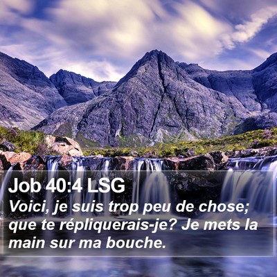 Job 40:4 LSG Bible Verse Image