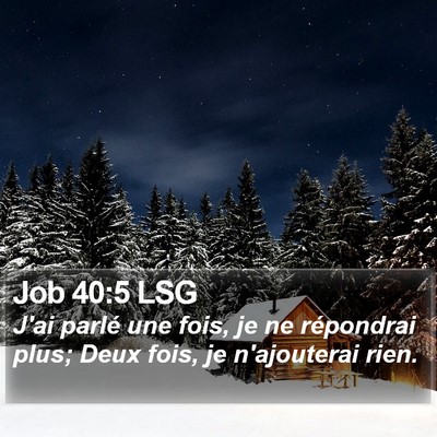 Job 40:5 LSG Bible Verse Image