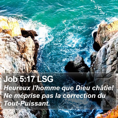 Job 5:17 LSG Bible Verse Image