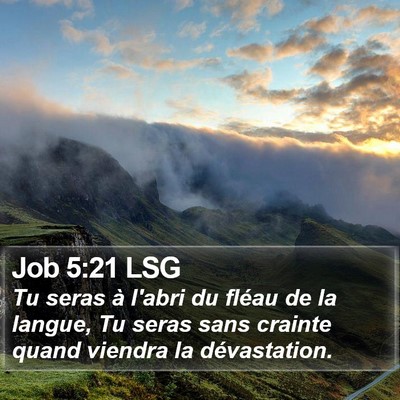 Job 5:21 LSG Bible Verse Image