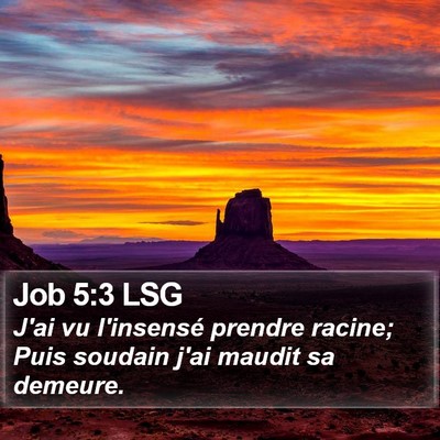 Job 5:3 LSG Bible Verse Image