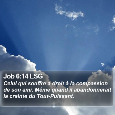 Job 6:14 LSG Bible Verse Image