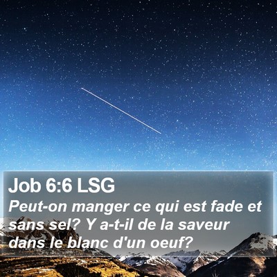 Job 6:6 LSG Bible Verse Image