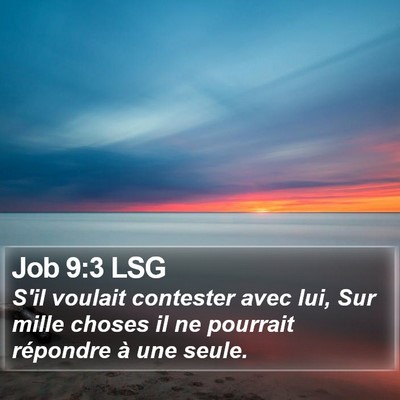 Job 9:3 LSG Bible Verse Image